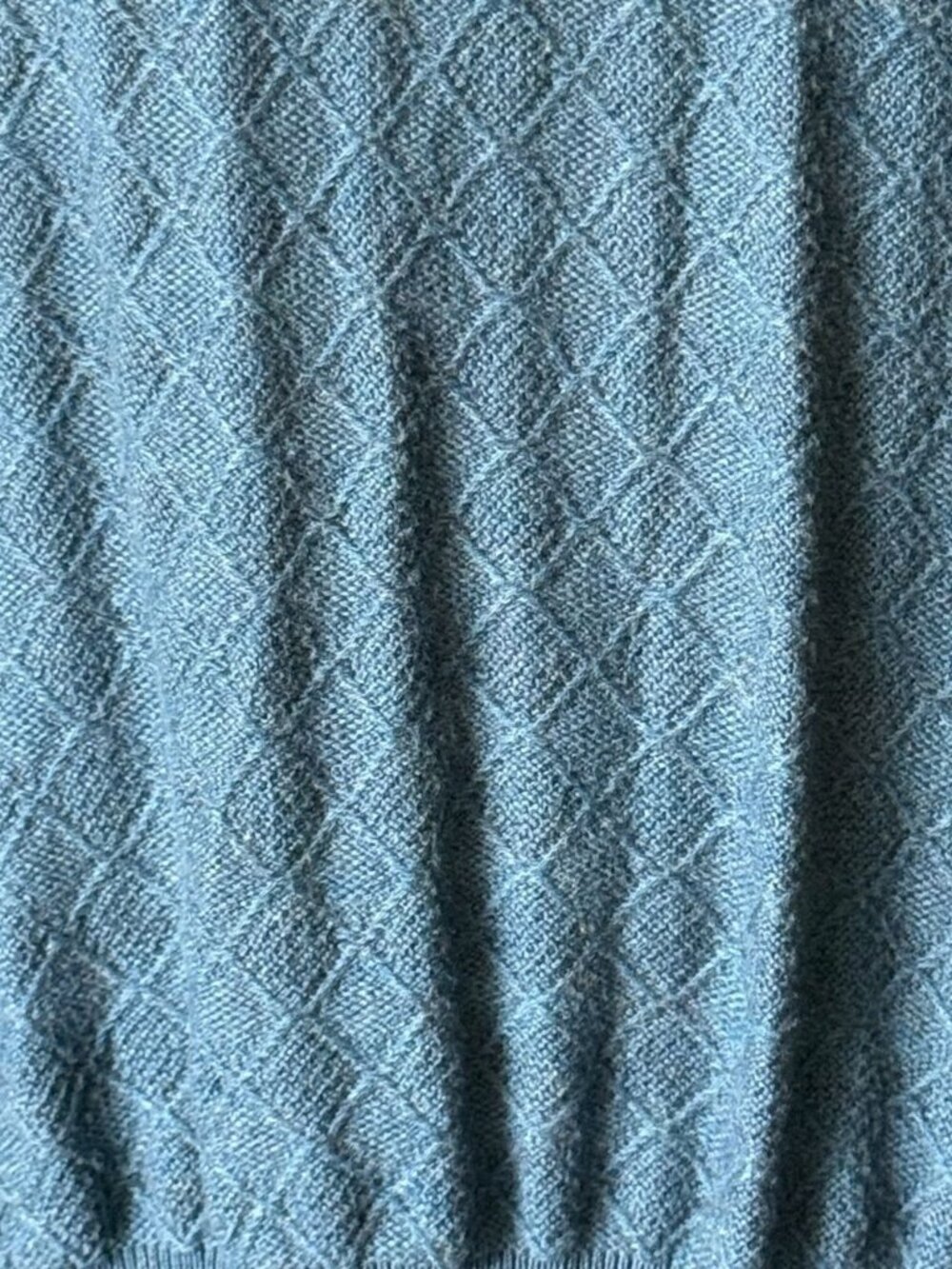 Vtg Paul Fredrick Mens S Sweater Ice Blue Diamond Silk Blend Long Sleeve Crew - Picture 7 of 16